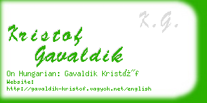 kristof gavaldik business card